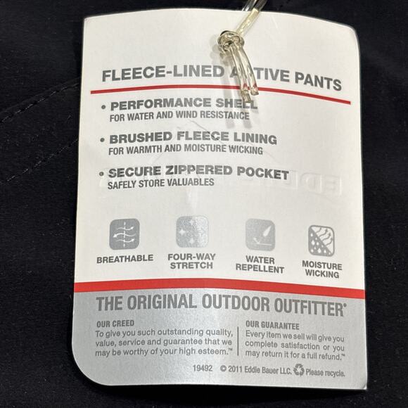 Eddie Bauer Women’s Fleece Lined Black Active Pants Moisture Wicking Pants - Picture 4 of 8